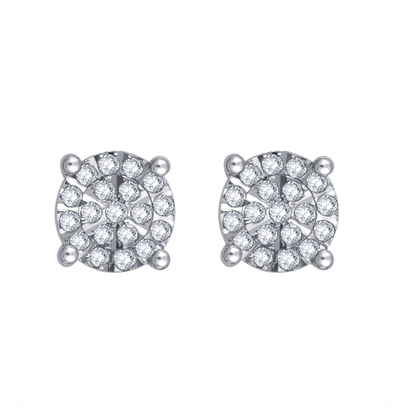 1/4 ct Diamond flower shaped stud earrings nwot